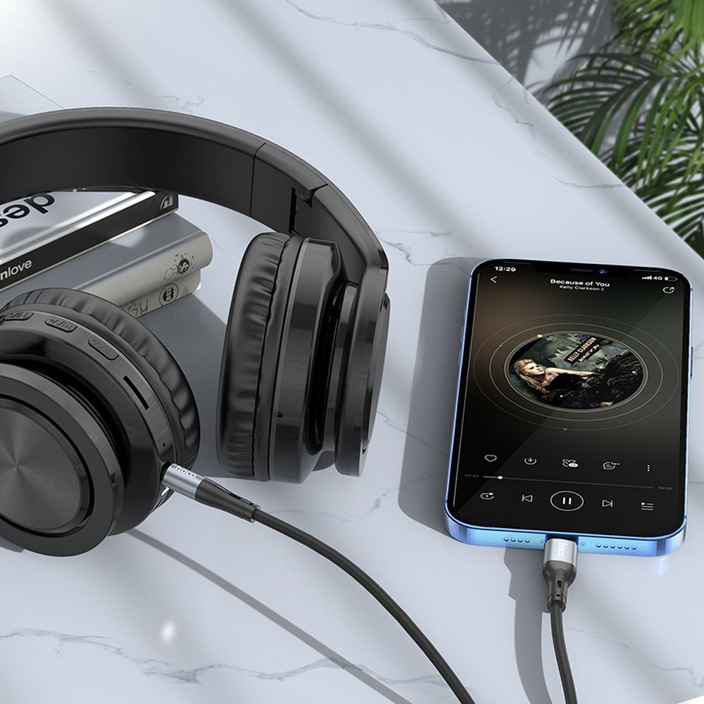 AUX-Kabel 3,5 mm Klinke zu Lightning Hoco 1 m UPA22 schwarz – Bild 6