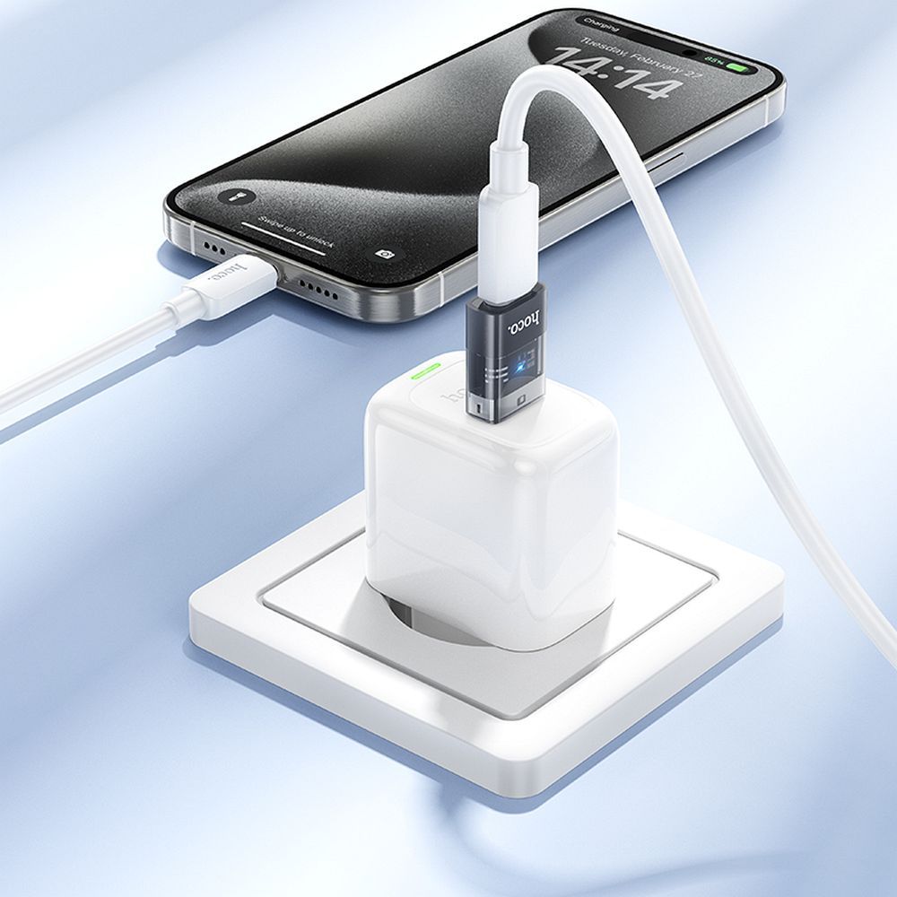 Adapter USB A zu USB C Hoco UA36C transparent schwarz – Bild 5