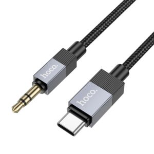 AUX-Kabel 3,5 mm Klinke (männlich) zu USB-C (männlich) Hoco 1 m UPA32B schwarz