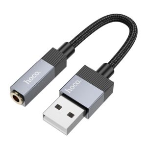 Adapter AUX USB A (Stecker) auf 3,5 mm Klinke (Buchse) Hoco UPA32D schwarz