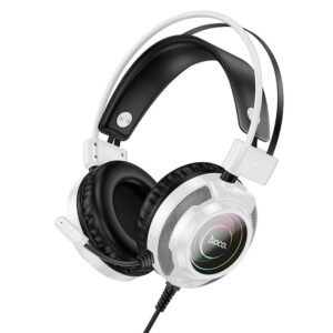 HOCO W110 Gaming-Kopfhörer mit Kabel, USB A + 3,5 mm Klinke, Mikrofon, 2 m, weiß