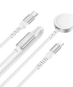 HOCO 2-in-1 Typ-C induktives Ladegerät für Apple Watch + Lightning PD QC 3A Ladekabel CW54 1,2 m weiß