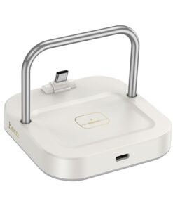 Desktop-Ladegerät Hoco 2in1 USB C PD QC 3A 30W + drahtloses Laden 5W CQ16B Milchweiß