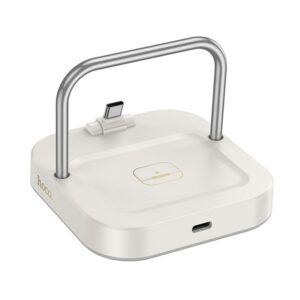Desktop-Ladegerät Hoco 2in1 USB C PD QC 3A 30W + drahtloses Laden 5W CQ16B Milchweiß