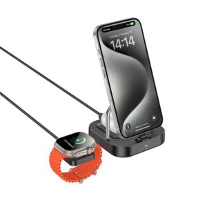 Kabelloses Ladegerät Hoco 3in1 3A 5W kompatibel mit Apple Watch CQ16A Schwarz