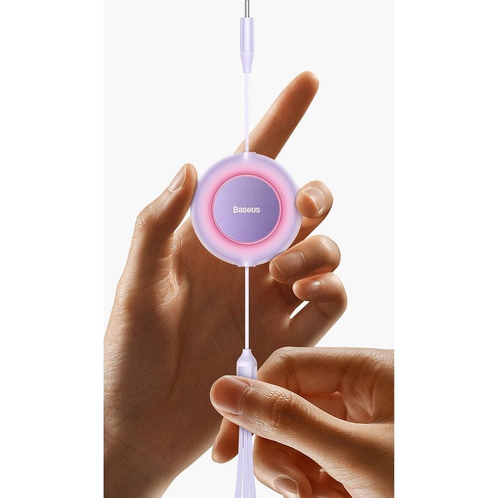 BASEUS 3-in-1 Kabel Typ C zu Micro USB / Lightning / Typ C PD QC4.0 3,5A 100W CAMJ010205 1,1 m lila – Bild 8