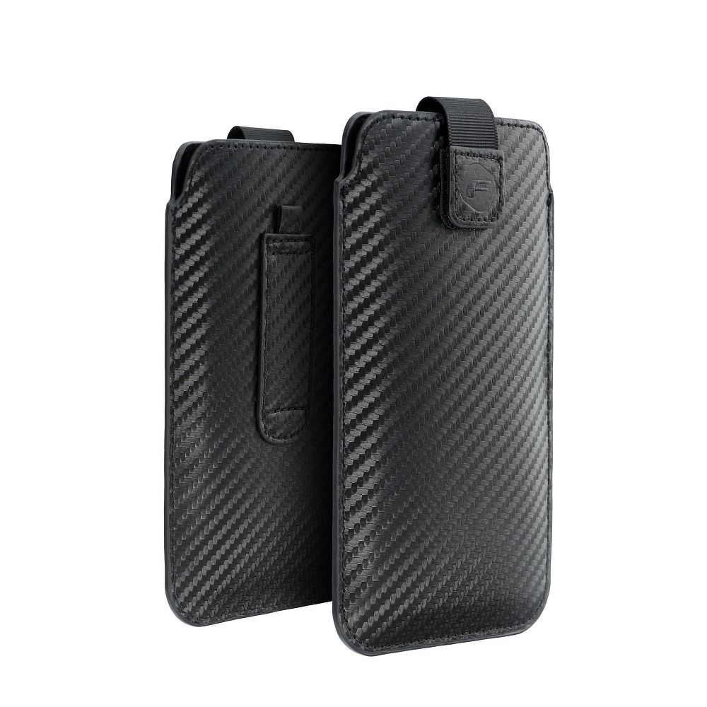 Universelle POCKET Carbon Handyhülle – Modell 09 – für IPHONE 13 mini / 6 / 7 / 8 / 12 mini sowie SAMSUNG S3 (i9300) / S4 (i9500) / A3