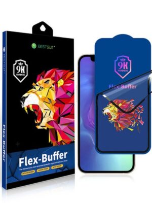 Bestsuit Flex-Buffer 5D Hybridglas mit antimikrobieller Biomaster-Beschichtung für iPhone Xs Max/11 Pro Max in Schwarz
