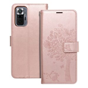 MEZZO Buchhülle für XIAOMI Redmi NOTE 10 Pro Baum Gold Rosa