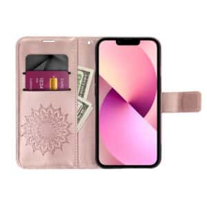 MEZZO Book Case für iPhone 7 / 8 / SE 2020 / SE 2022 Mandala Gold Rosa – Bild 6
