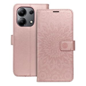 MEZZO Buchhülle für XIAOMI Redmi NOTE 13 4G Mandala Gold Rosa