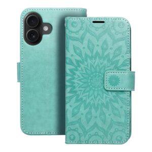 MEZZO Book Case für iPhone 16 Mandala Grün