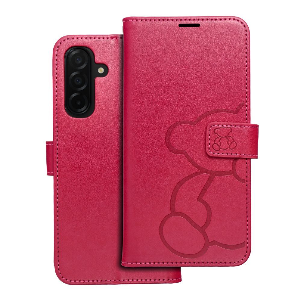 MEZZO Buchhülle für SAMSUNG A26 5G, Teddybär Magenta