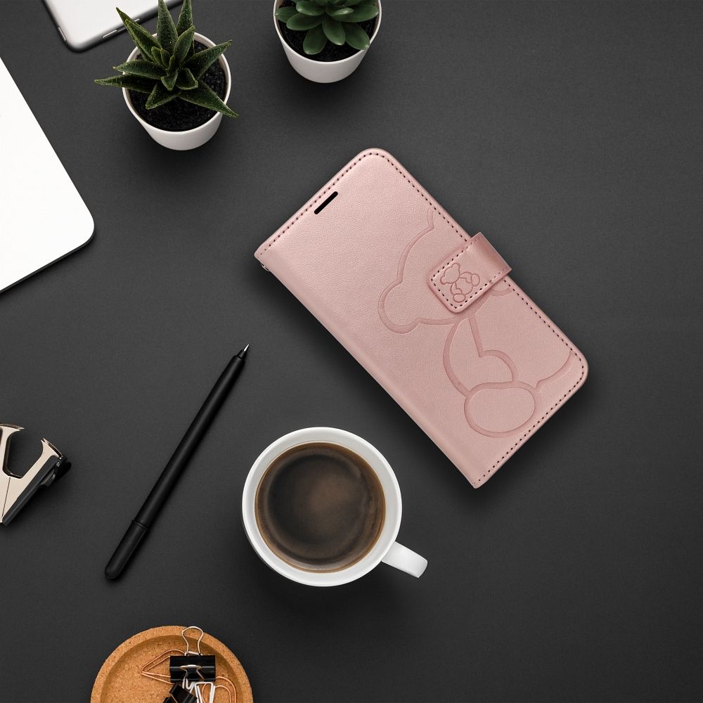 MEZZO Buchhülle für SAMSUNG A55 5G – Teddybär Roségold – Bild 3