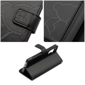 MEZZO Buchhülle für SAMSUNG S25 Edge Teddy Bär Schwarz