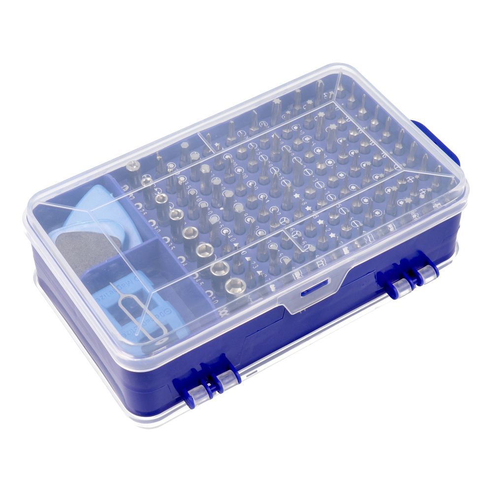 Präzisionsschraubendreher- und Service-Schraubendreher-Satz, 115-in-1 Bits, Metall, Blau