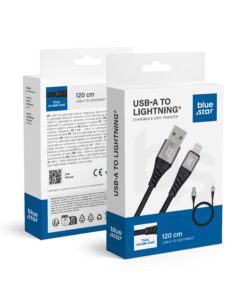 Blue Star geflochtenes USB-A-zu-Lightning-Kabel mit 2,4A Anschluss