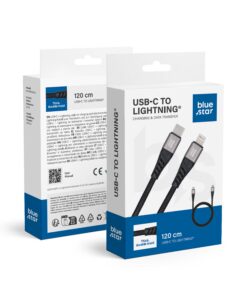 Blue Star geflochtenes USB-C-auf-Lightning-Kabel mit 2,4A Anschluss