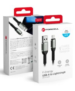 FORCELL F-ENERGY C257 USB-A-zu-Lightning-Kabel 2,4A 12W Cafule 1,2m Schwarz