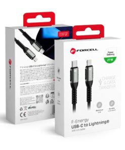 USB-C-auf-Lightning-Kabel Forcell F-Energy PD 3A 27W Cafule 3 m C259 schwarz