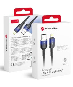 USB-A-auf-Lightning-Kabel Forcell F-Energy 2,4A 12W Gradient 1 m C353 schwarz