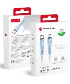 USB-C-auf-Lightning-Kabel Forcell F-Energy PD 3A 27W Silikon 1 m C346 blau