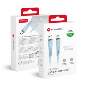 USB-C-auf-Lightning-Kabel Forcell F-Energy PD 3A 27W Silikon 1 m C346 blau