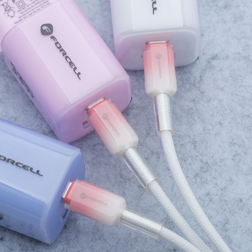 USB-C-auf-Lightning-Kabel Forcell F-Energy PD 3A 27W Gradient 1 m C356 Weiß – Bild 6