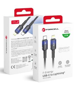 Forcell F-Energy USB-C-auf-Lightning-Kabel PD 3A 27W Gradient 1 m C356 schwarz