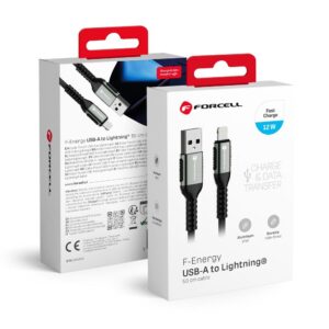 FORCELL F-ENERGY C257 USB-A zu Lightning 2,4A 12W Cafule 0,5m Kabel schwarz