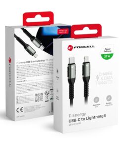 FORCELL F-ENERGY C259 Kabel Typ C zu Lightning PD 3A 27W Cafule 0,25 m schwarz