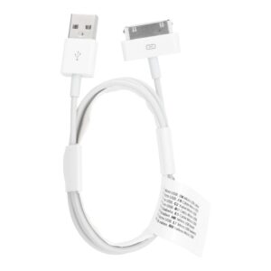 USB-Kabel für iPhone mit 30-poligem Anschluss (iPhone 4), 1A, Modell C606, Weiß, 1 Meter