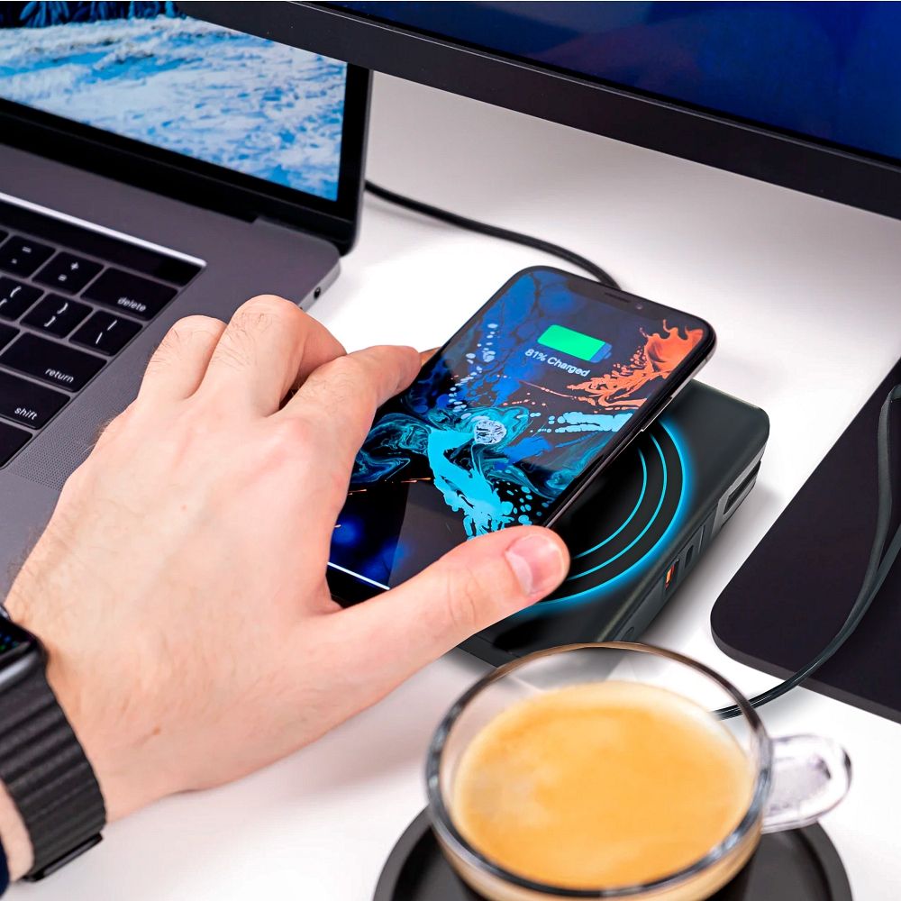 Forcell F-Energy Multifunktionsladegerät 5in1 PD 20W mit USB Typ C/Lightning, 10000mAh Powerbank und 15W kabellosem Laden – Bild 9