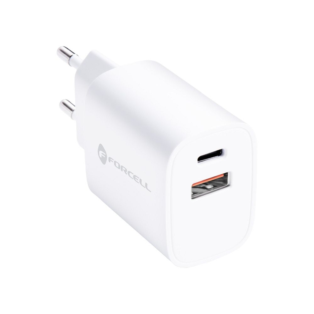 Forcell Netzladegerät – 3A 30W mit zwei Anschlüssen: USB Typ C und USB A mit PD und QC 4.0 Schnellladung – Bild 3