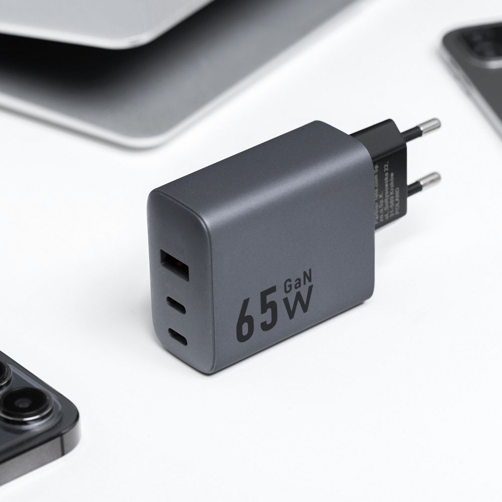 Forcell F-Energy GaN-Netzladegerät – 65W mit 2x USB-C und 1x USB-A Anschlüssen, PD und QC 4.0 Unterstützung – Bild 7