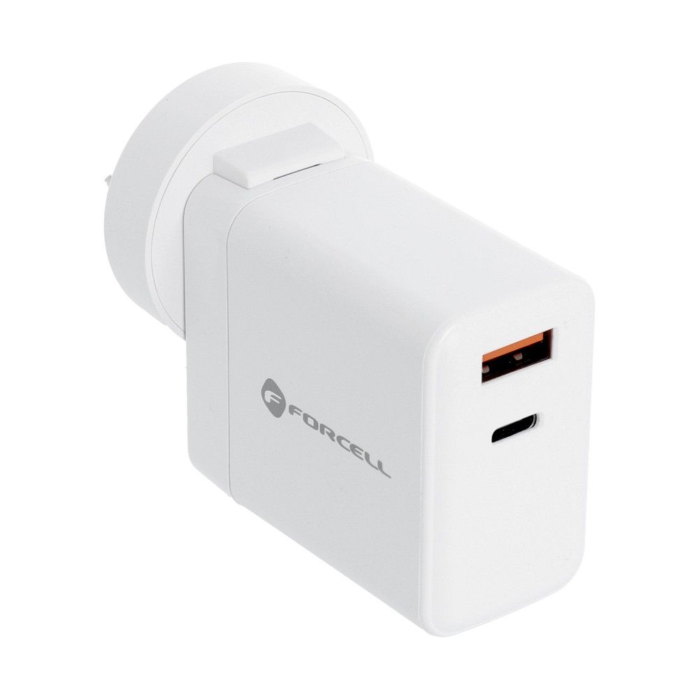 Forcell 3-in-1 Netzladegerät mit USB-C- und USB-A-Anschluss – 3A 45W mit PD- und QC 4.0-Unterstützung und drei austauschbaren Steckern – Bild 11