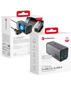 FORCELL F-ENERGY GaN III VT-49 Tischladegerät 2 x Typ C + 2 x USB-A PD QC4.0 SFC2.0 5A 100W Grau