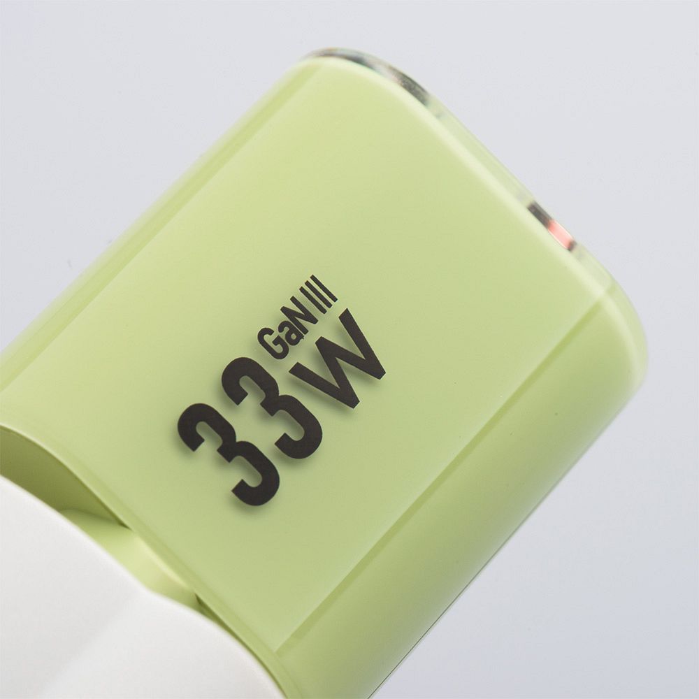 Forcell F-Energy GaN III Crystal Color Ladegerät USB C + USB A QC4.0 PD 33W + USB C auf USB C Kabel VT-41 grün 0INT – Bild 7