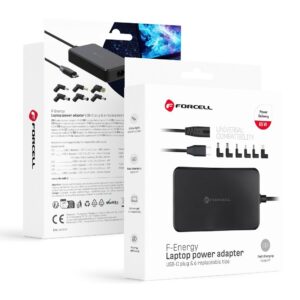 FORCELL F-ENERGY E856 Universal-Laptop-Ladegerät 65W (6 Adapter) – schwarz