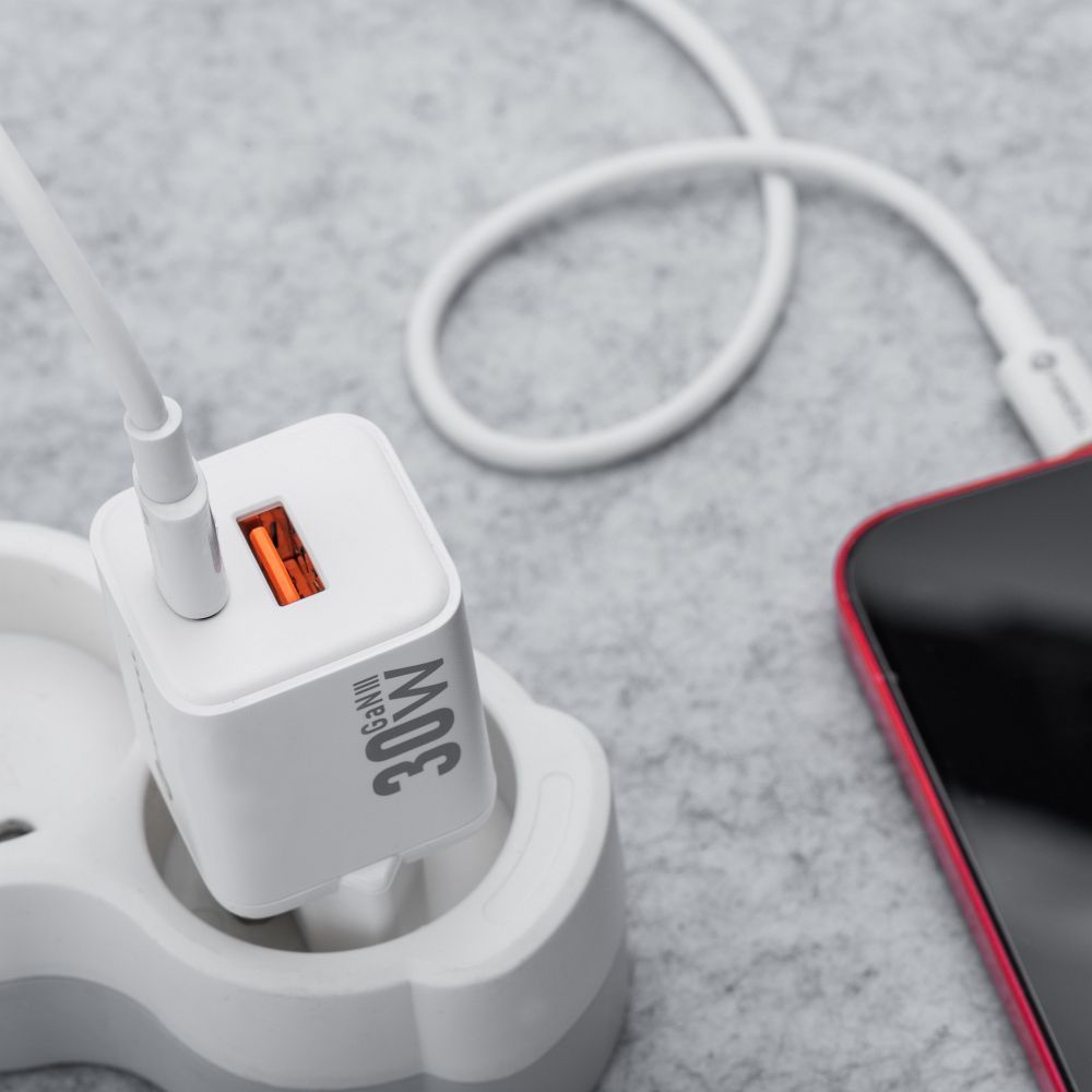 Forcell F-Energy Mini GaN III USB-C + USB-A Ladegerät QC4.0 PD 30W VT-35 Weiß – Bild 5