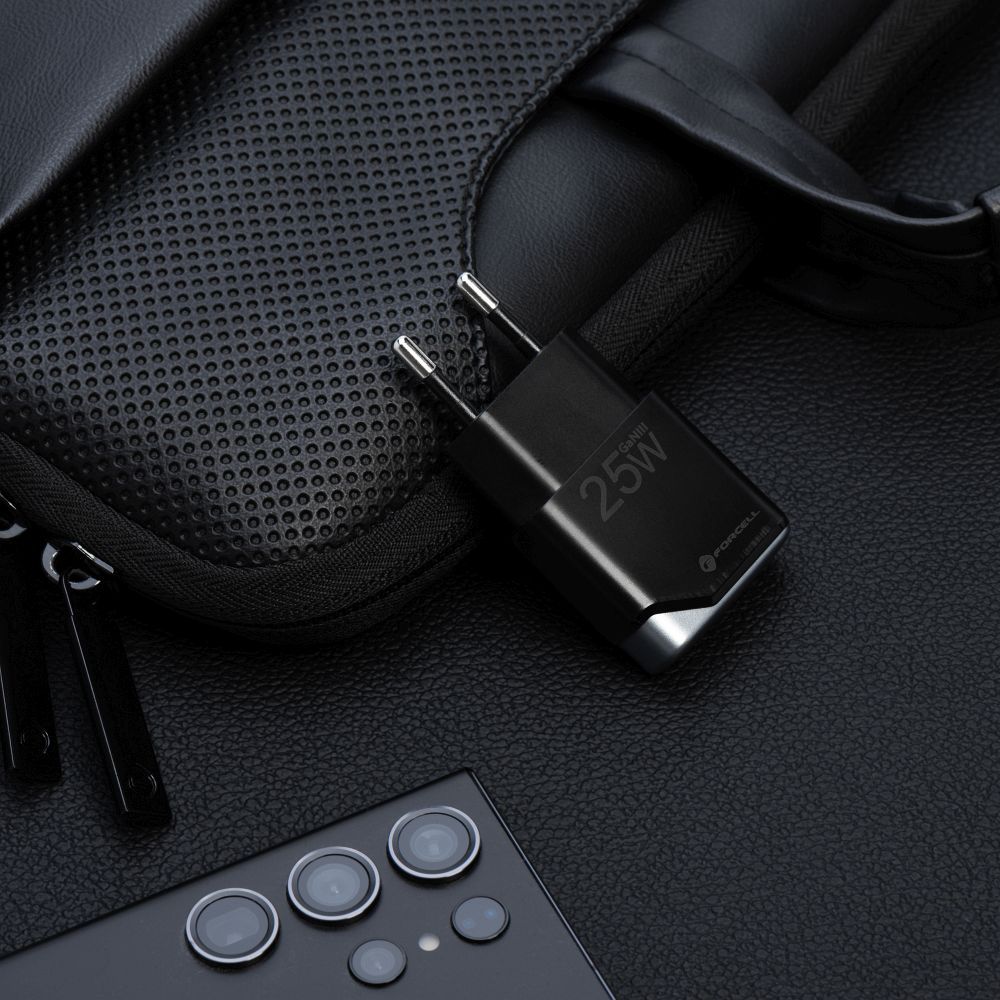 Forcell F-Energy Ultra Slim GaN III USB-C PD QC4.0 3A 25W Ladegerät B125101-E schwarz – Bild 6