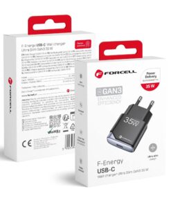 Forcell F-Energy Ultra Slim GaN III USB-C PD QC4.0 3A 35W B135101-E Schwarz Ladegerät