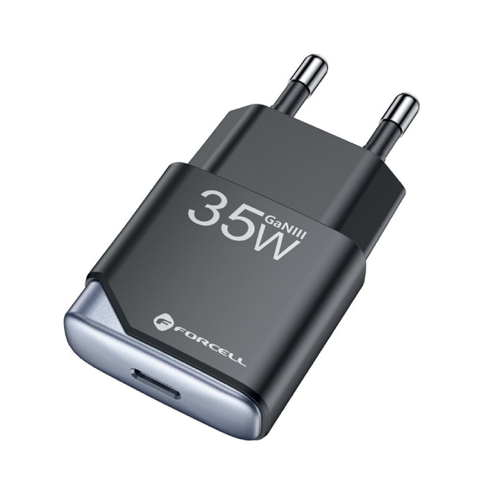 Forcell F-Energy Ultra Slim GaN III USB-C PD QC4.0 3A 35W B135101-E Schwarz Ladegerät – Bild 3