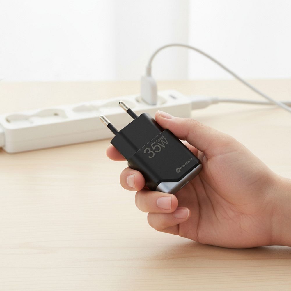 Forcell F-Energy Ultra Slim GaN III USB-C PD QC4.0 3A 35W B135101-E Schwarz Ladegerät – Bild 4