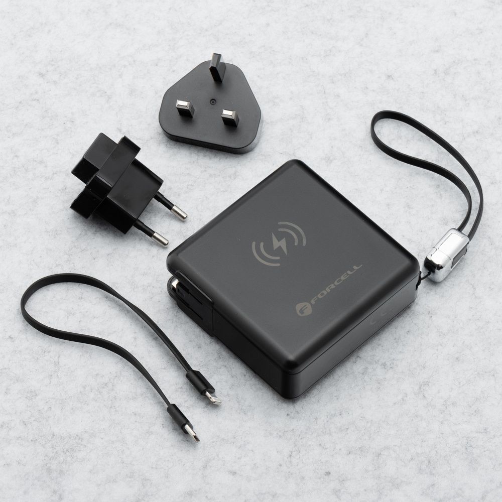 Multifunktionsladegerät Forcell F-Energy 6in1 USB A + USB C PD 45W + Powerbank 15.000 mAh + kabelloses Laden 15W schwarz – Bild 13