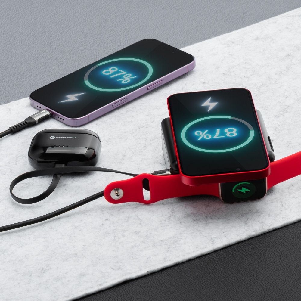 Multifunktionsladegerät Forcell F-Energy 6in1 USB A + USB C PD 45W + Powerbank 15.000 mAh + kabelloses Laden 15W schwarz – Bild 14