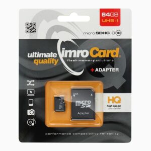 IMRO microSD Speicherkarte 64 GB Klasse 10 UHS mit SD-Adapter