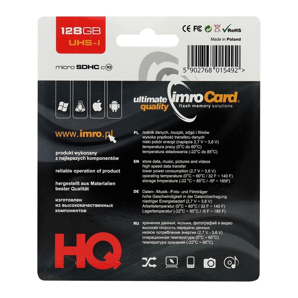 IMRO microSD Speicherkarte 128GB mit SD-Adapter Klasse 10 UHS – Bild 3