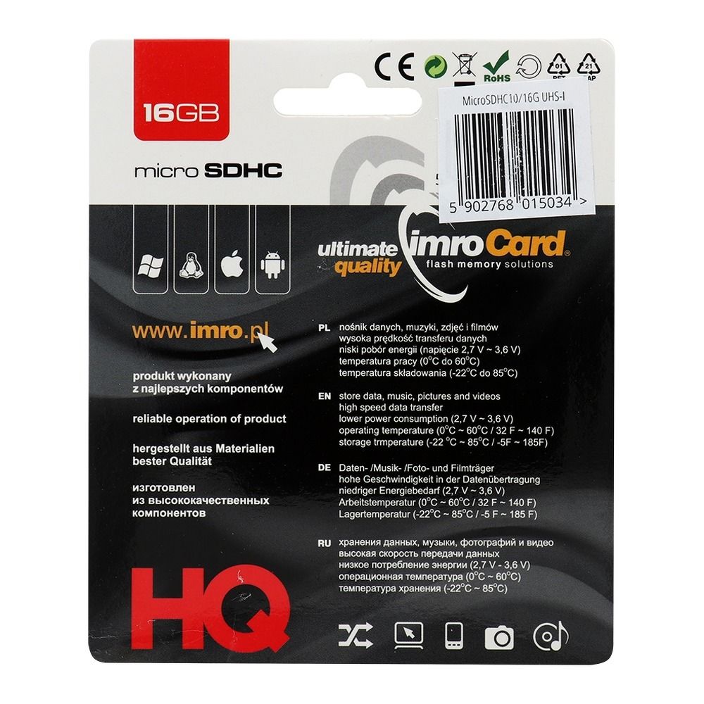 IMRO microSD Speicherkarte 16GB Klasse 10 UHS ohne SD-Adapter – Bild 3