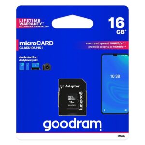 GOODRAM microSD Speicherkarte 16GB Class 10 UHS-I 100MB/s mit SD-Adapter